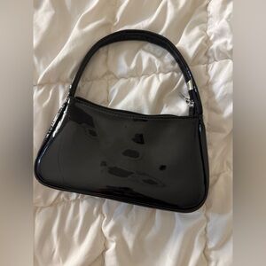 Elegant Black Patent Leather Handbag